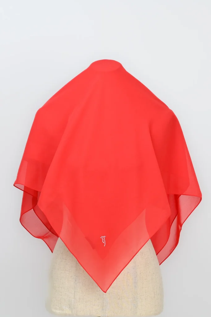 ERYNA CHIFFON SQUARE – Poppy red