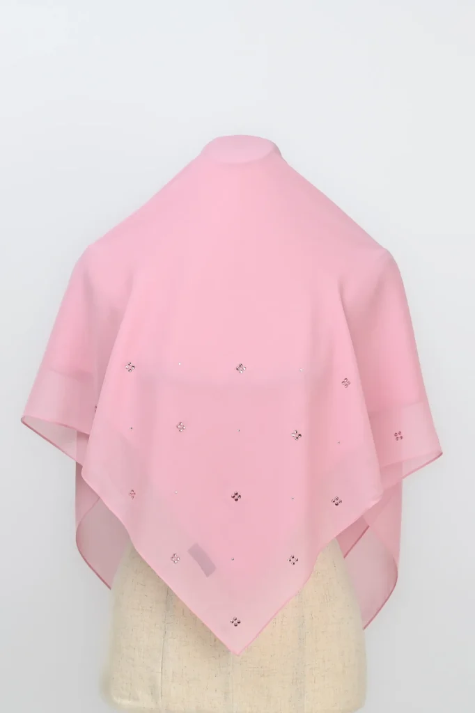ALMAS CHIFFON SQUARE – Pale Rosette