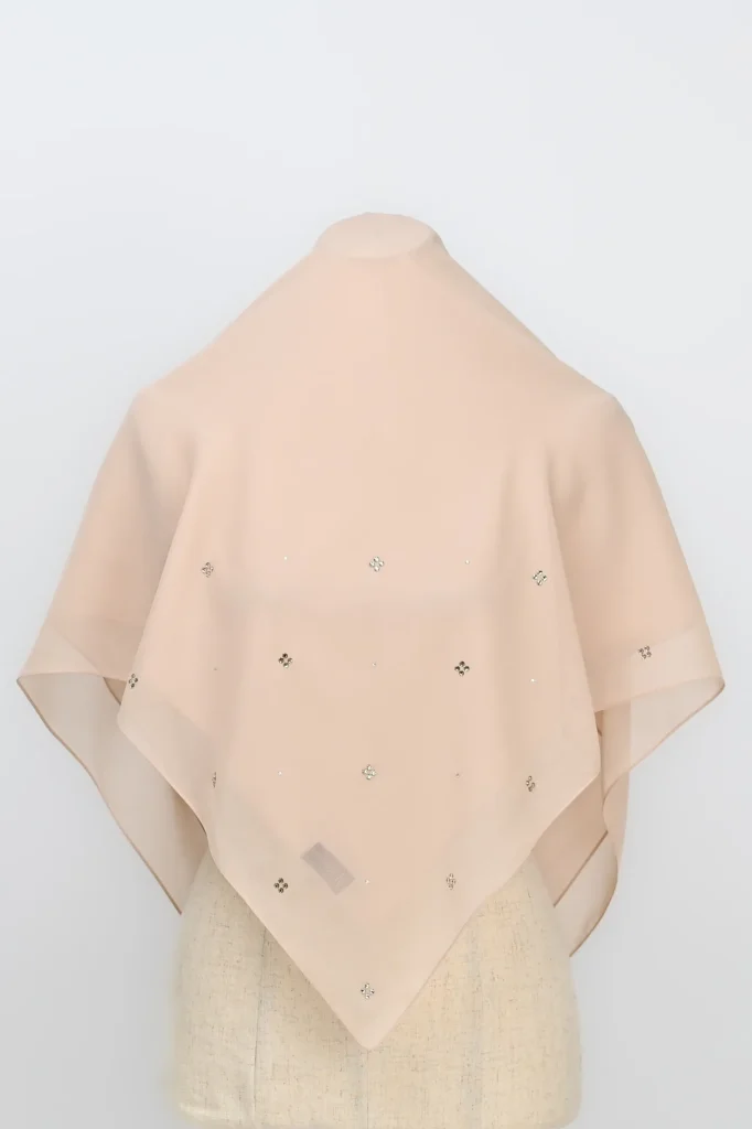 ALMAS CHIFFON SQUARE – Pearled Ivory