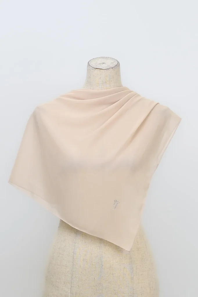 ESHAR CHIFFON SHAWL – Pearled Ivory