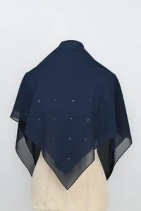 ALMAS CHIFFON SQUARE – Navy Blue