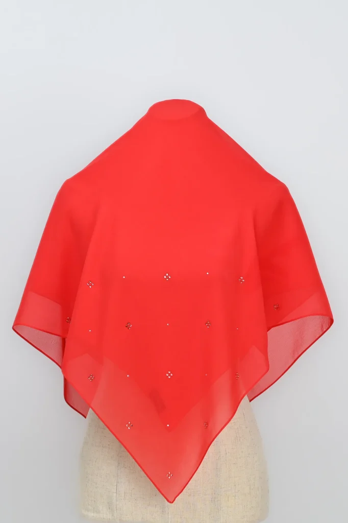 ALMAS CHIFFON SQUARE – Poppy red